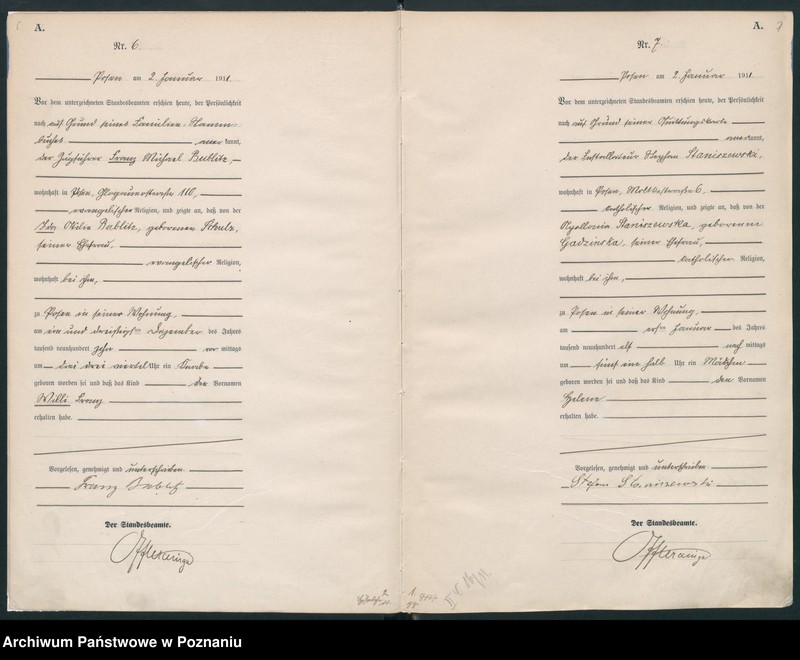 Obraz 6 z jednostki "Księga miejscowa urodzeń tom I [Rejestr główny urodzeń]"