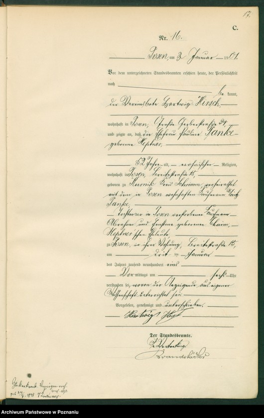 Obraz 19 z jednostki "Księga miejscowa zgonów t. I"