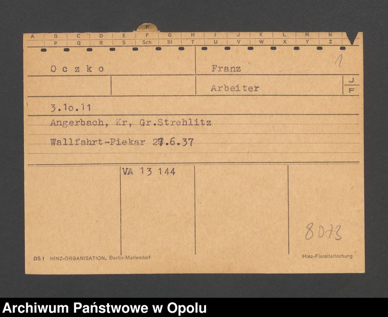 Obraz 3 z jednostki "[Oczko Franz, ur. 03.10.1911, zam. Angerbach]"
