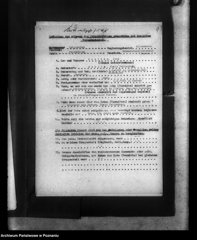 Obraz 13 z jednostki "Amtliche Meldungen Kreis Neidenburg (Nidzica)"