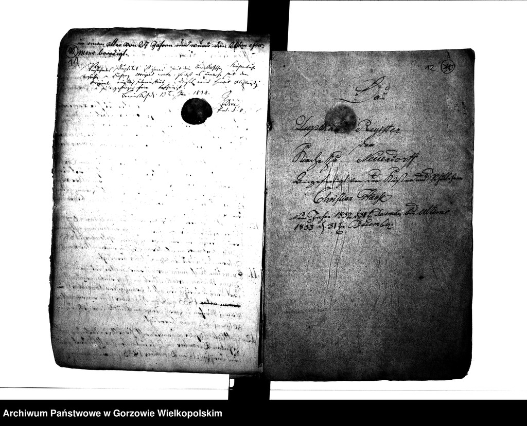 image.from.unit.number "Duplikate der Kirchenbücher von der Parochie Beyersdorf: Beyersdorf (Baczyna), Zanzin (Santocko), Loppow (Łupowo), Neuendorf (Chróścik)"