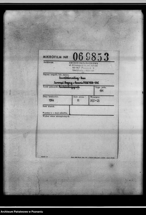 Obraz 2 z jednostki "Reichsleistungsgesetz."