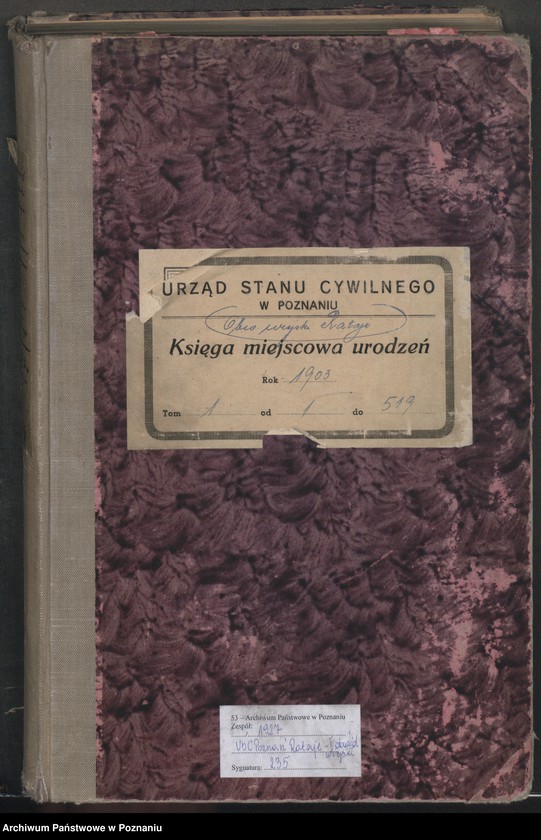 Obraz 2 z jednostki "Księga urodzeń tom I"