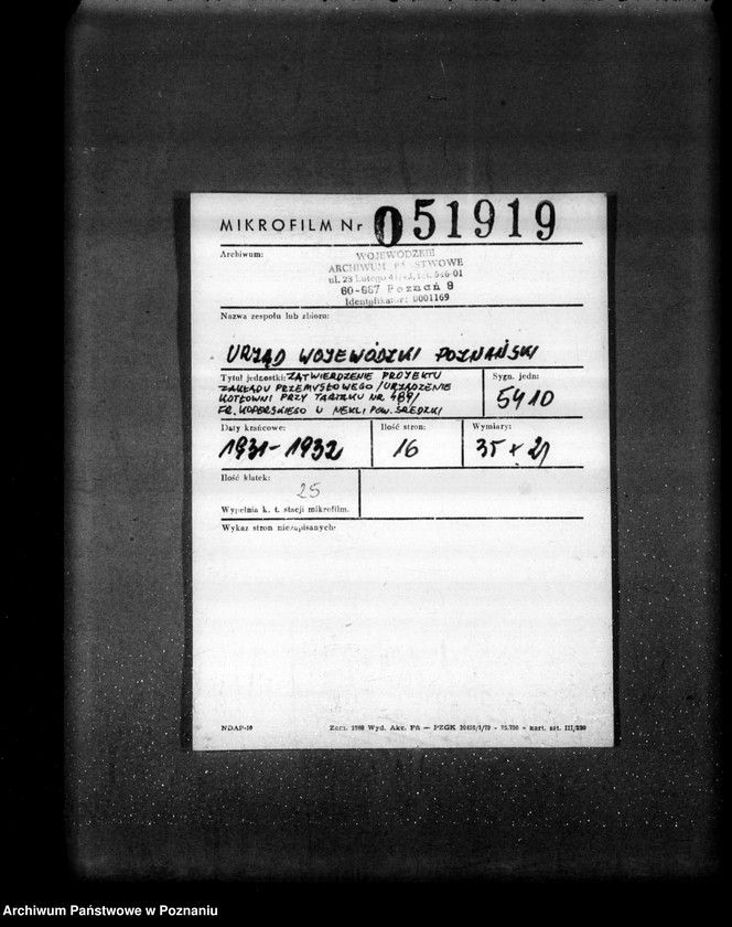 Obraz 2 z jednostki "Zatwierdzenie projektu zakładu przemysłowego /urządzenia kotłowni przy tartaku nr 489/ Fr. Koperskiego w Nekli powiat średzki/"