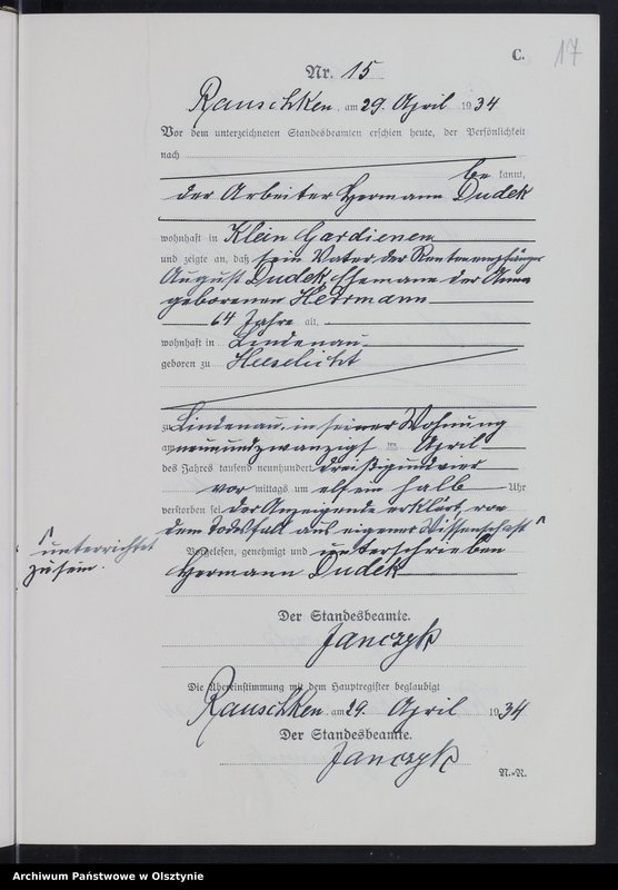 image.from.unit.number "Sterbe-Register /Neben-Register/ Nr 1 - 27"