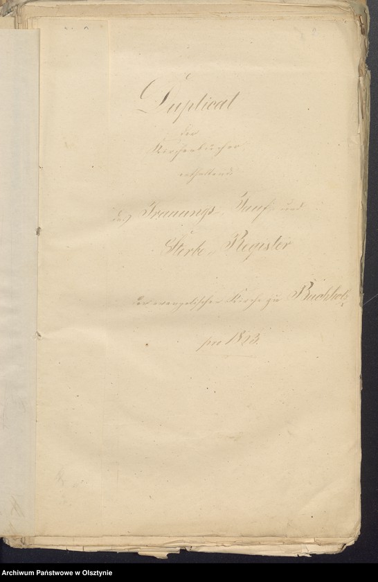 image.from.unit "Duplicat der Traungs Tauf und Sterbe Register der ewangelische Kirchengemeinde Buchholz"