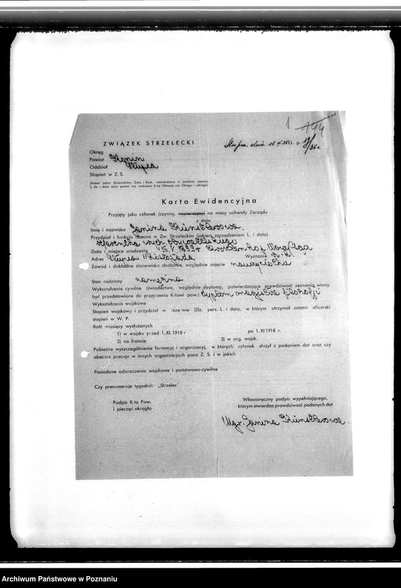 image.from.unit.number "Przyrzeczenia organizacyjne, spisy strzelców i inne pisma o charakterze personalnym Komendy Powiatowej w Koninie"