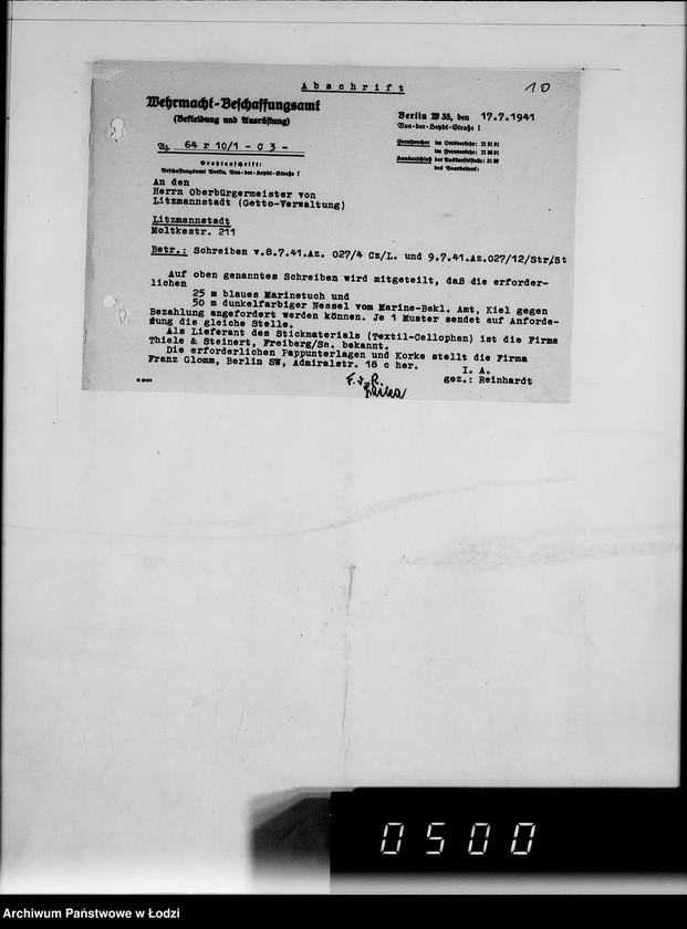 Obraz 14 z jednostki "Kriegsauftrag 5148-723-7-304843 Abzeichen f.Marine 15"