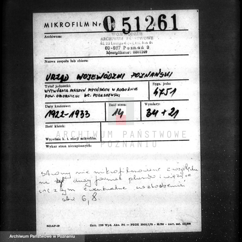 Obraz 2 z jednostki "Wytwórnia maszyn młyńskich w Rogoźnie, pow. obornicki własność. Połaszewski"