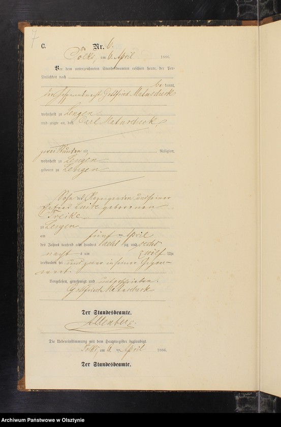 image.from.unit.number "Sterbe-Neben-Register Nr 1 - 19"