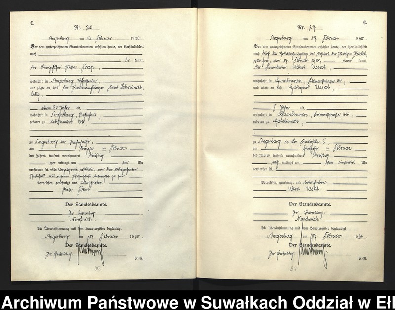 image.from.unit.number "C2. Sterbe - Register (Neben - Register) Standesamt Angerburg Ostpr. einschl. der Standesamtsbezirk Gross Strengeln, Kehlen und Prinowen"