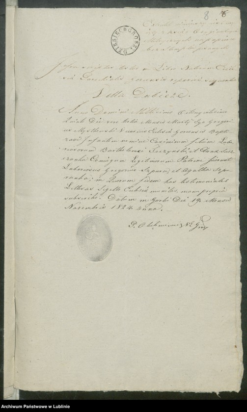 image.from.unit.number "Alegaty do ksiąg urodzeń, zapowiedzi, małżeństw i zgonów z lat 1824 - 1825"