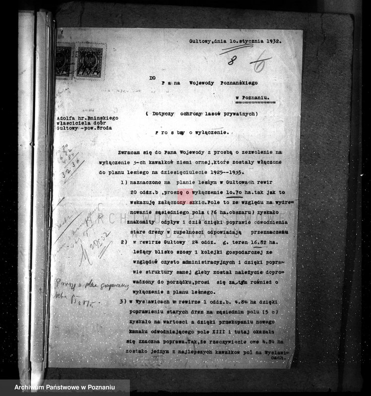 Obraz 12 z jednostki "Nadzór nad gospodarką w lasach majętności Gułtowy powiat średzki"