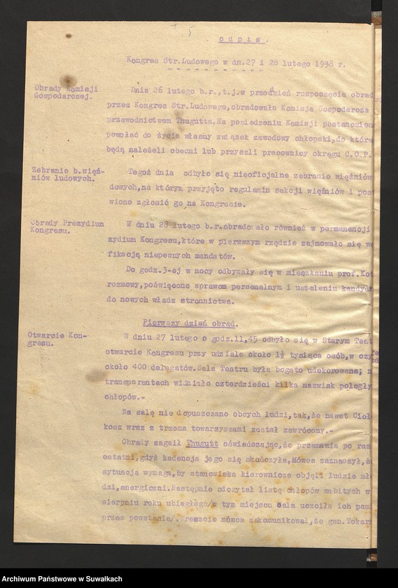 image.from.unit.number "[Sprawozdanie z przebiegu Kongresu Stonnictwa Ludowego w Krakowie w 1938 r.]"