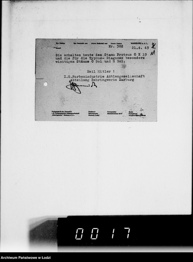 Obraz 15 z jednostki "[Korespondencja firm niemieckich oferujących dostawę środków chemicznych, farb, maszyn wiertniczych, tokarek i innych urządzeń oraz wapna dla zakładów produkcyjnych w Getcie].I-J-K."