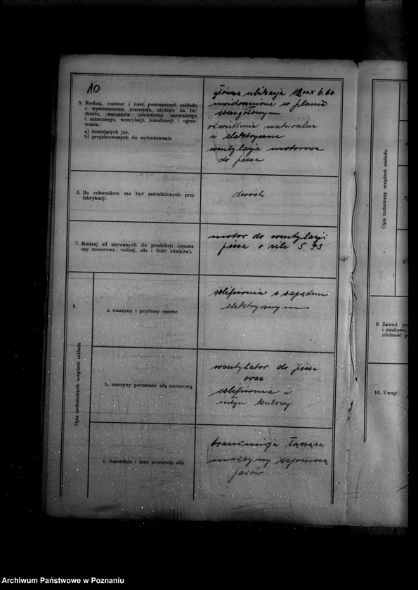 Obraz 14 z jednostki "/Zatwierdzenie zakładu przemysłowego/ odlewni żelaza/ Braci Gielniak w Szamotułach/"