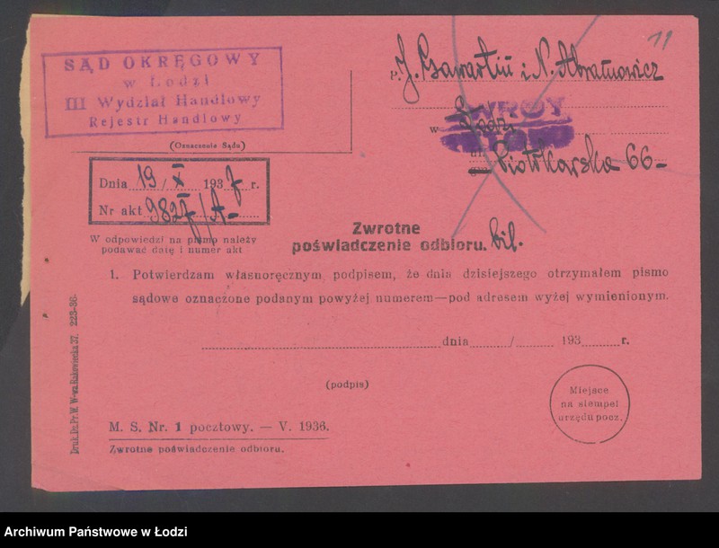 Obraz 13 z jednostki "J.Gawartin i N.Abramowicz- sprzedaż manufaktury"