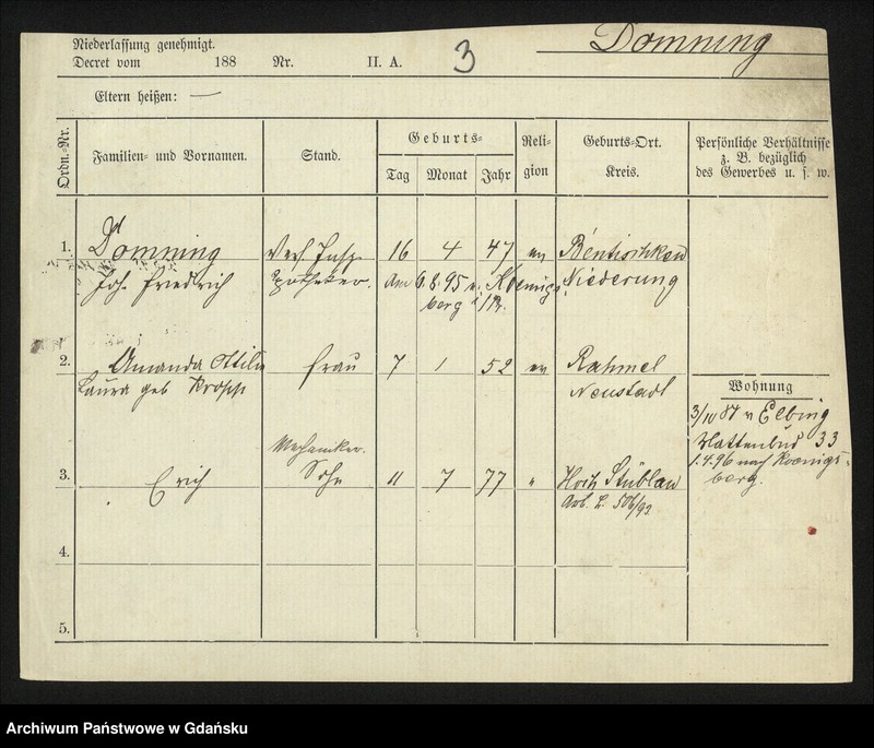 image.from.unit.number "Karty meldunkowe: Domning - Domzalski"