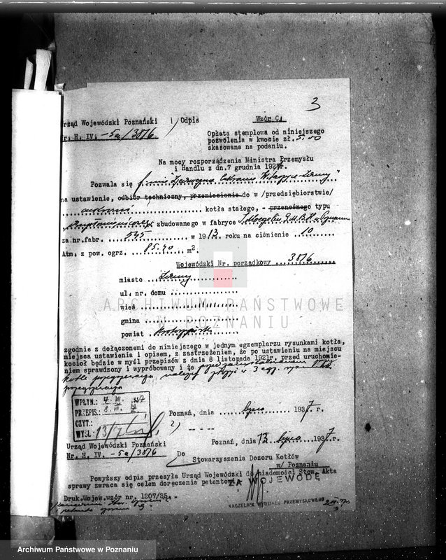 image.from.unit.number "Zjednoczone Cukrownie Witaszyce - Zduny pow. krotoszyński nr woj. kotła 3816"