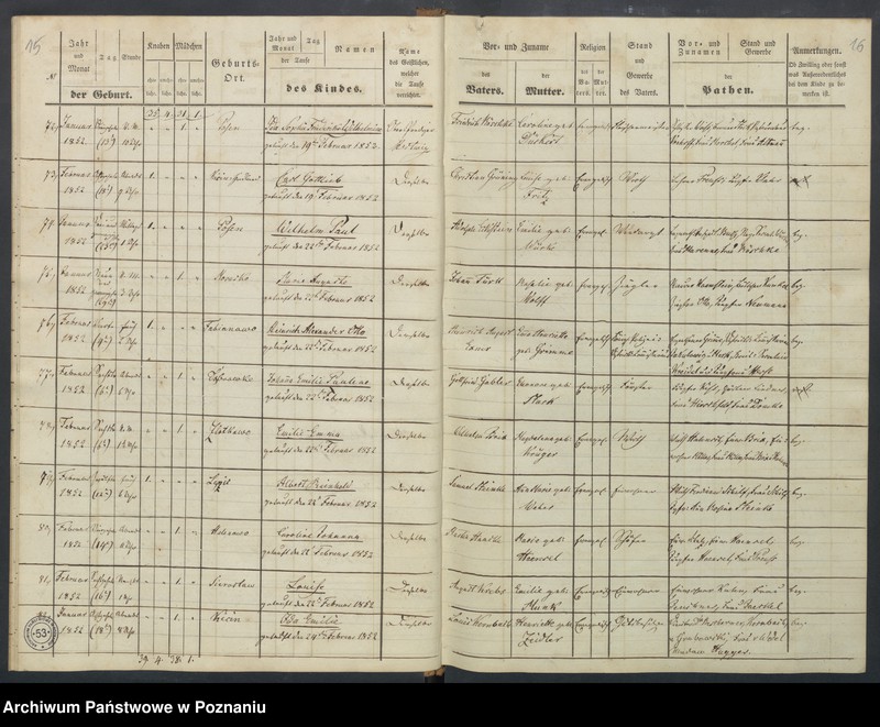 Obraz 12 z jednostki "[Akta urodzeń i chrztów, zapowiedzi i ślubów, zgonów i pogrzebów]"