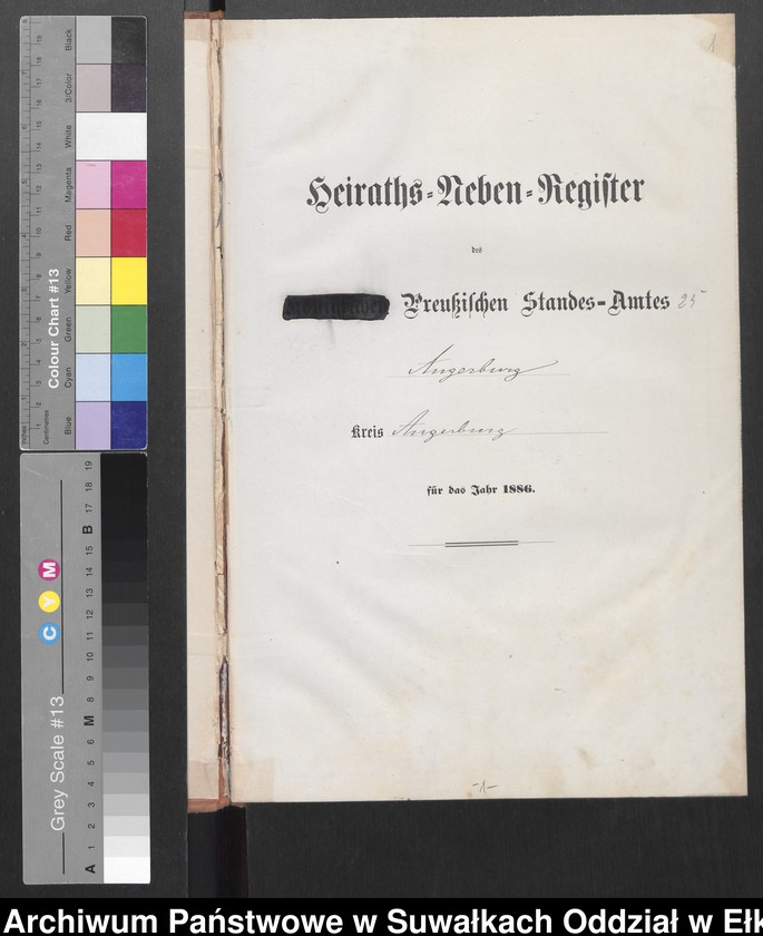 image.from.unit.number "Heiraths-Neben-Register des Preussischen Standes-Amtes Angerburg Kreis Angerburg"