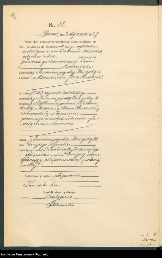 Obraz 20 z jednostki "Księga miejscowa zgonów tom I [Rejestr główny zgonów]"