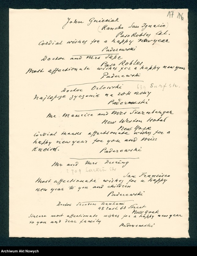 image.from.unit.number "Różne osoby - telegramy z życzeniami świątecznymi, imieninowymi, podziękowaniami; spis nazwisk adresatów"