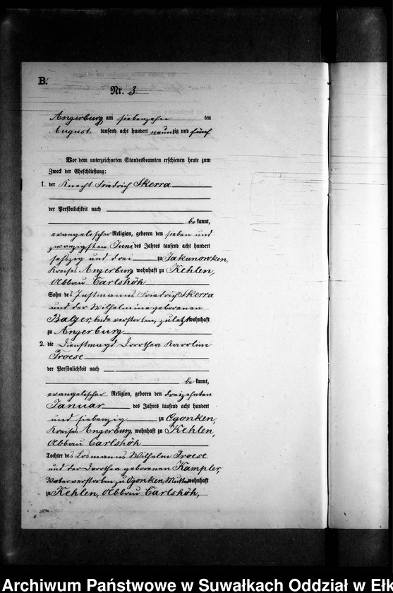 image.from.unit.number "Heiraths-Neben-Register des Preussischen Standes-Amtes Kehlen Kreis Angerburg"