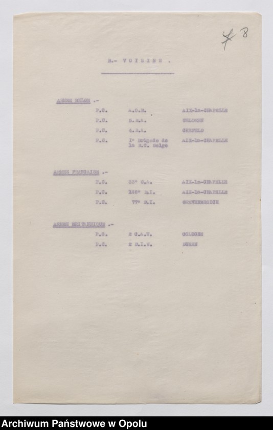 Obraz 10 z jednostki "Plan de Defense Division a 2 Brigades de Chasseurs Alpins/ /Plan obrony strefy Juliers oraz zarządzenia i instrukcje dotyczące okupacji Nadrenii/ t. II XII. 1918-I. 1919"