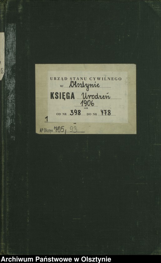 image.from.unit.number "Geburts-Haupt-Register Tom II, Nr 398-778"