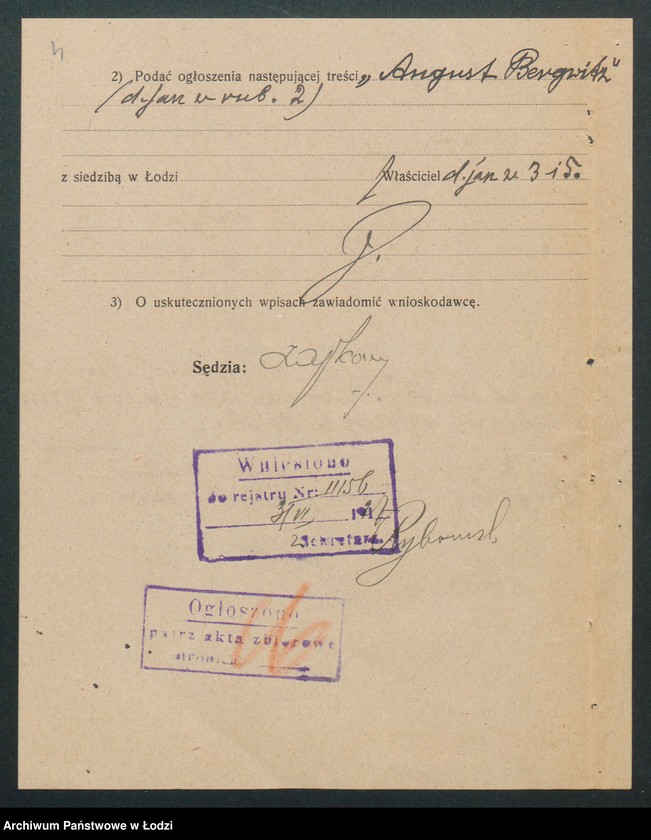 Obraz 6 z jednostki "August Bergwitz- biuro agenturowe"