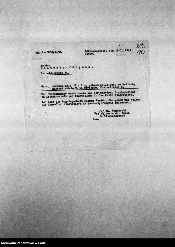 Obraz 13 z jednostki "[Korespondencja PSŻ z Centralnym Więzieniem]"