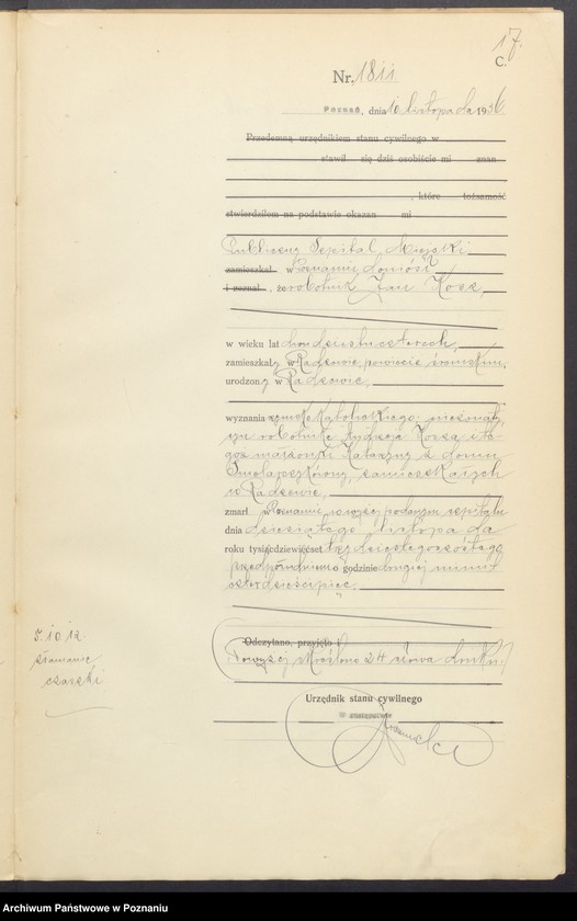 Obraz 19 z jednostki "Księga miejscowa zgonów tom IV [Rejestr główny zgonów]"