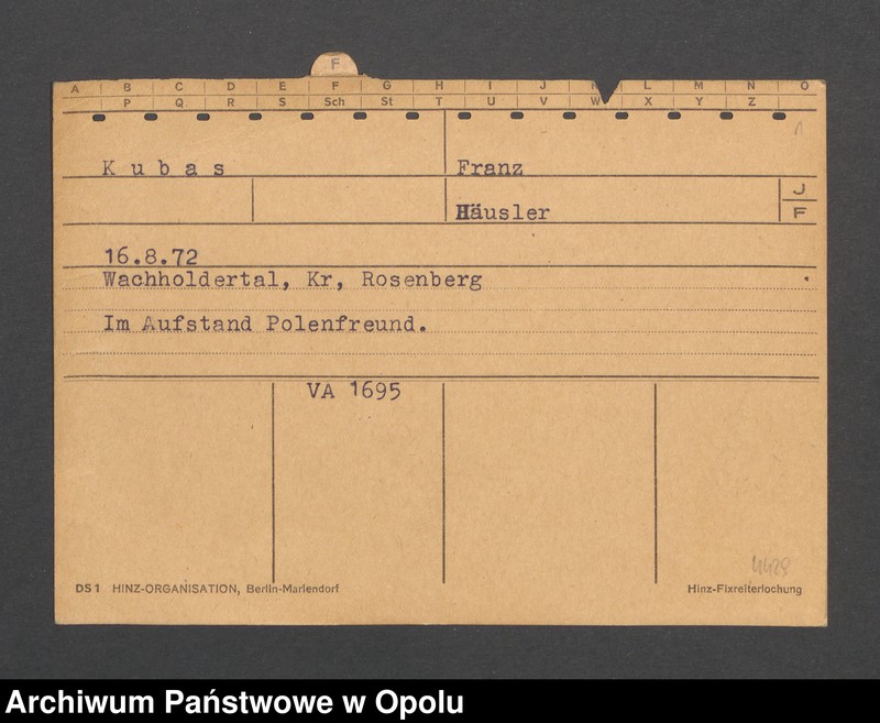 Obraz 3 z jednostki "[Kubas Franz, ur. 16.08.1872 r., zam. Wachholdertal]"