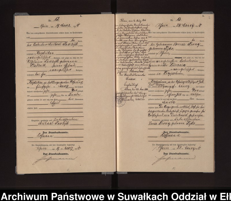 image.from.unit.number "Geburts-Neben-Register des Königlichen Preussischen Standes-Amtes Gneist Kreis Lötzen"