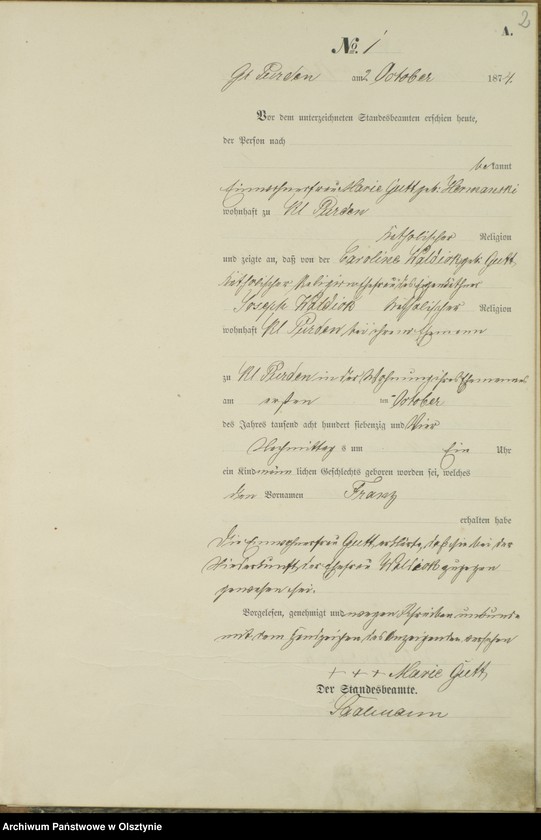 Obraz z jednostki "Haupt-Geburts-Register Nr 1 - 14"