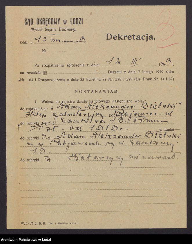 Obraz 5 z jednostki "Adam Aleksander Bielski- sklep galanteryjny"