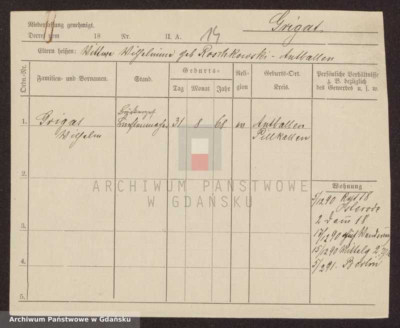 image.from.unit.number "Karty meldunkowe: Griga - Griss"