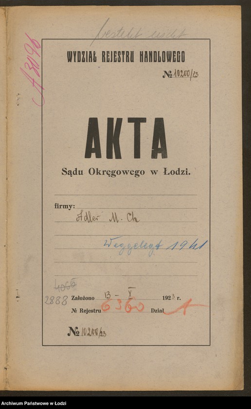 Obraz 2 z jednostki "M.Ch.Adler- handel mąką i zbożem"