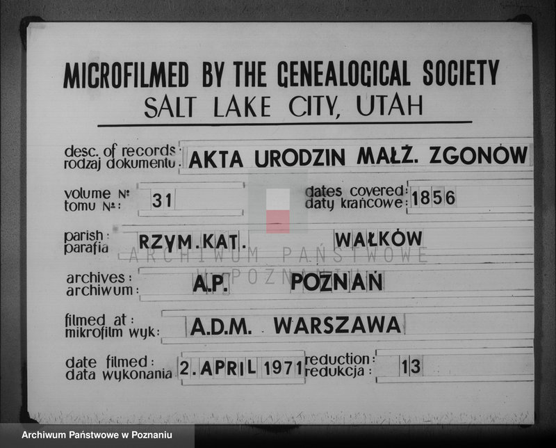 Obraz 1 z jednostki "Duplikat urodzonych, zaślubionych i zmarłych"