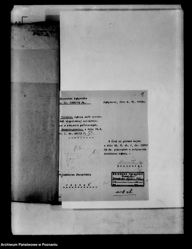 Obraz 8 z jednostki "Wykazy osób narodowości niepolskiej zatrudnionych w urzędach państwowych"