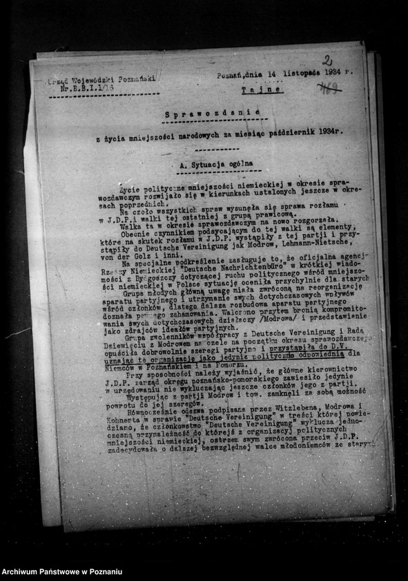 Obraz 6 z jednostki "Sprawozdania z życia mniejszości narodowych za miesiące październik, listopad, grudzień 1934 r."