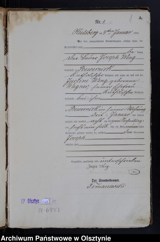image.from.unit.number "Geburts-Haupt-Register Nr 1 - 156"