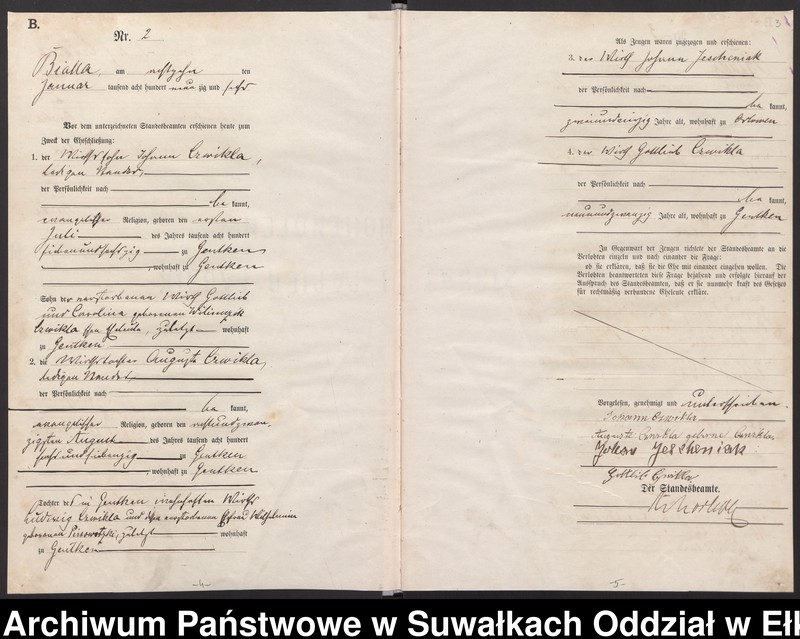 image.from.unit.number "Heiraths-Haupt-Register des Königlichen Preussischen Standes-Amtes Bialla Kreis Johannisburg"