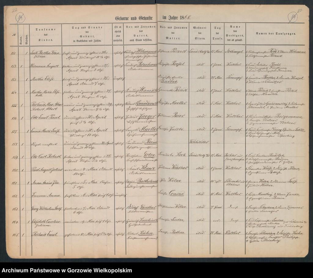 image.from.unit.number "Duplikate der Hauptkirche zu Landsberg an der Warthe (zawiera także księgę zgonów Konkordien, reformirte und Militair Kirchen Gemeinde z 1868 r.)"