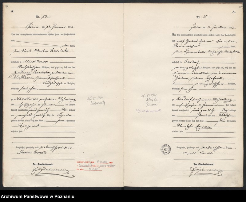 Obraz 10 z jednostki "Księga miejscowa urodzeń [Rejestr główny urodzeń]"