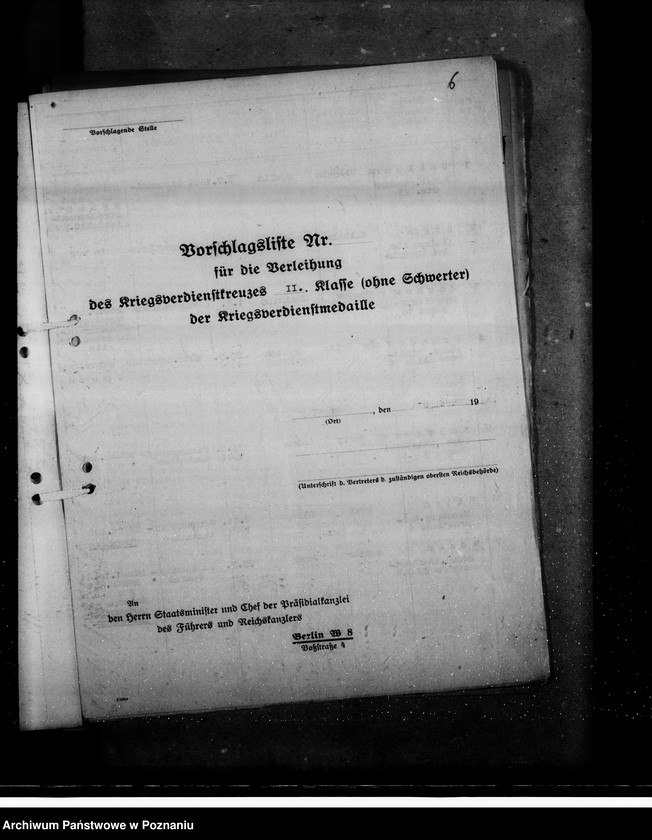 Obraz 10 z jednostki "Kriegsverdienstkreuze und Kriegsverdienstmedaillen- Vorschläge der Wasserstrassenverwaltung"