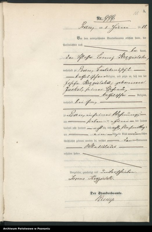 Obraz 14 z jednostki "Księga urodzeń t. III"