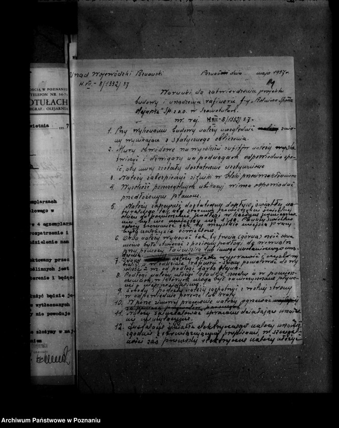 Obraz 18 z jednostki "Zatwierdzenie zakładu przemysłowego rafinerii i kotłowni/ Rolniczej Spółki Olejarskiej Spółka z o. o. w Szamotułach"