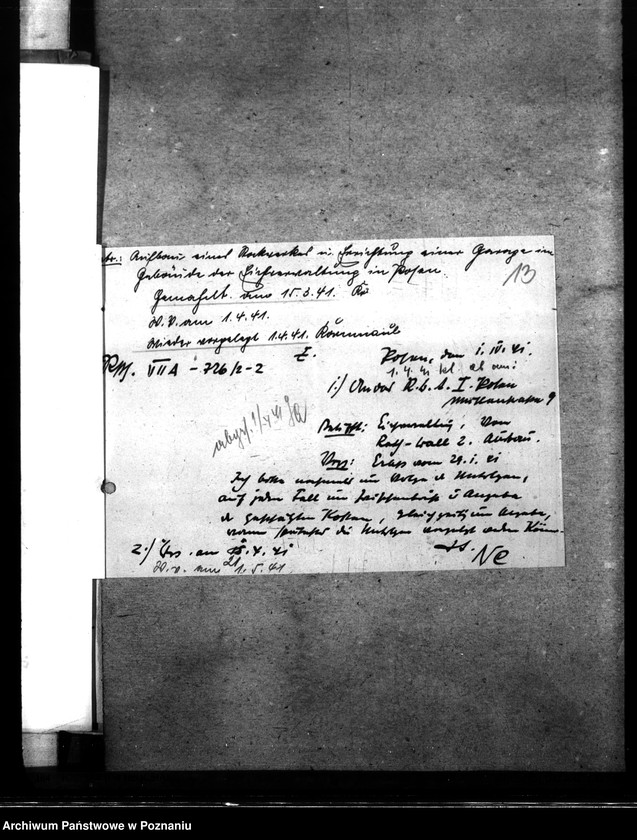 Obraz 17 z jednostki "Bauliche Massnahmen im Gebäude der Eichverwaltung in Posen"